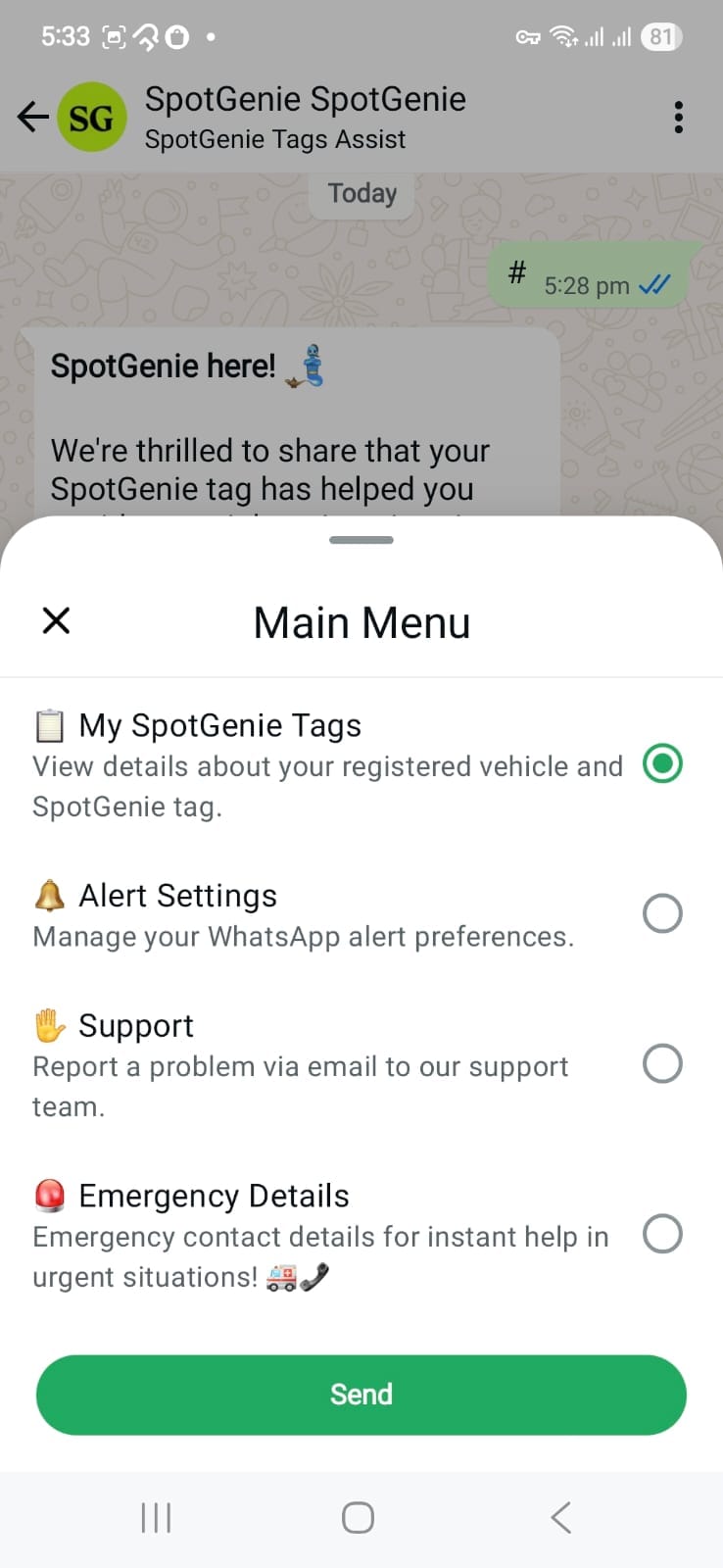 My SpotGenie Tags option