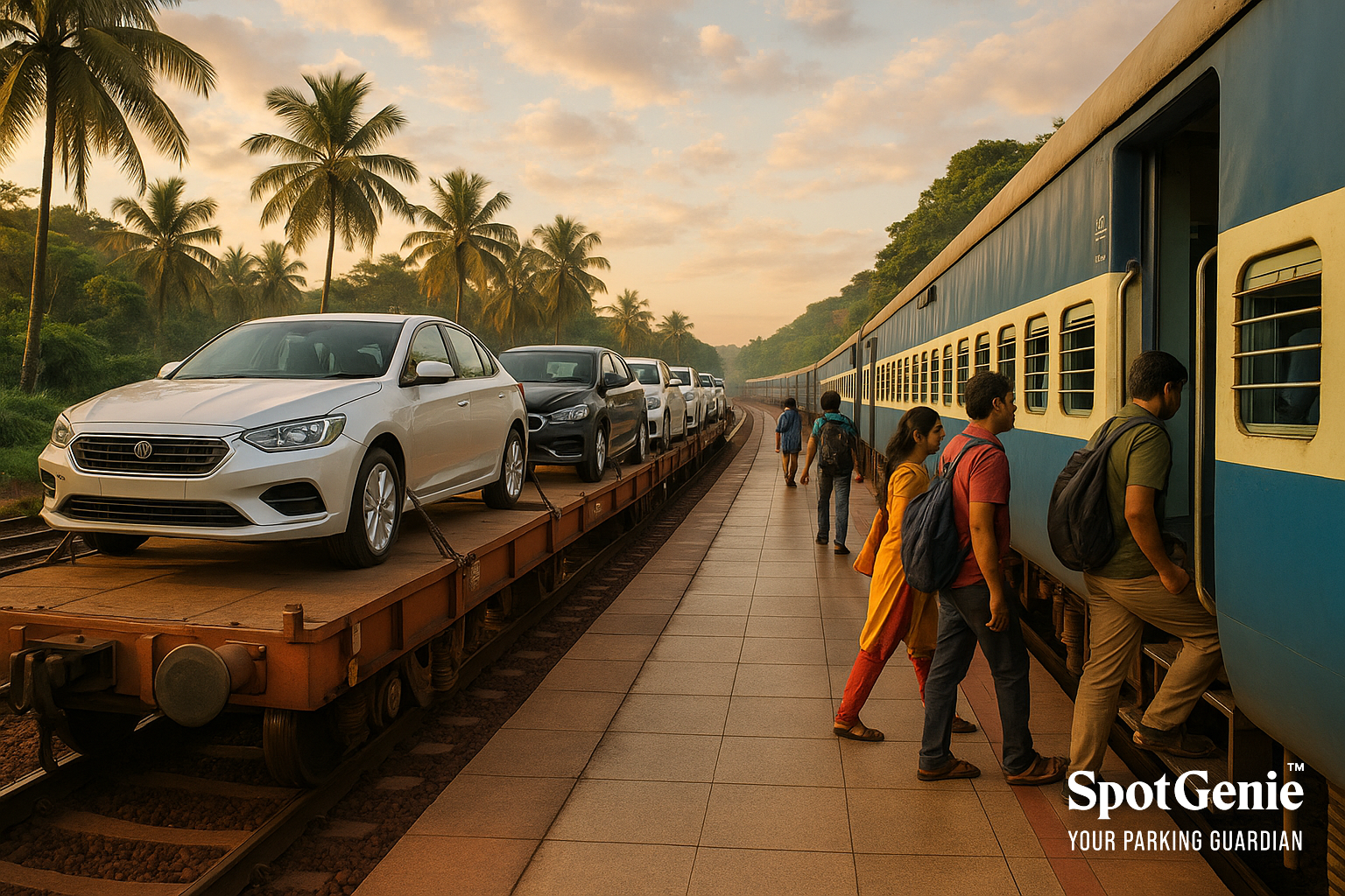 India’s First Car‑Ferry Train Lets You Take Your Car to Goa - SpotGenie ...
