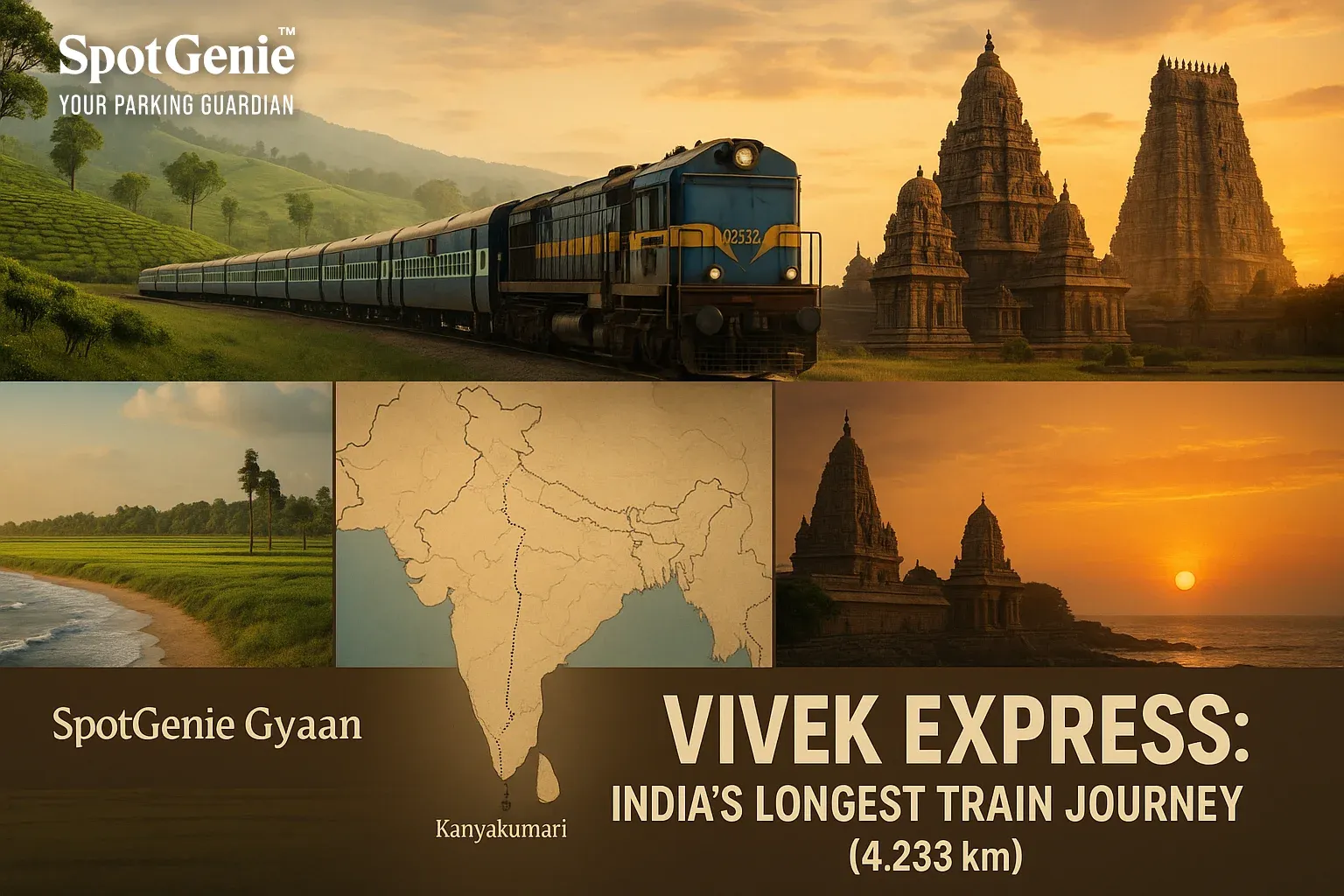 🚆 SpotGenie Gyaan: Vivek Express (Dibrugarh-Kanyakumari): India’s Longest Train Journey