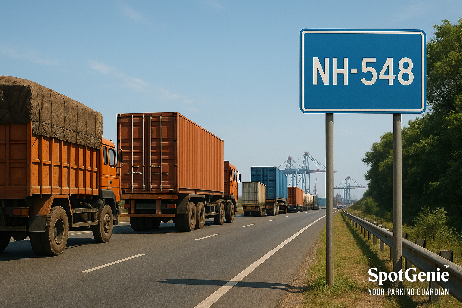 View of NH-548 connecting JNPT port to NH-348 in Maharashtra