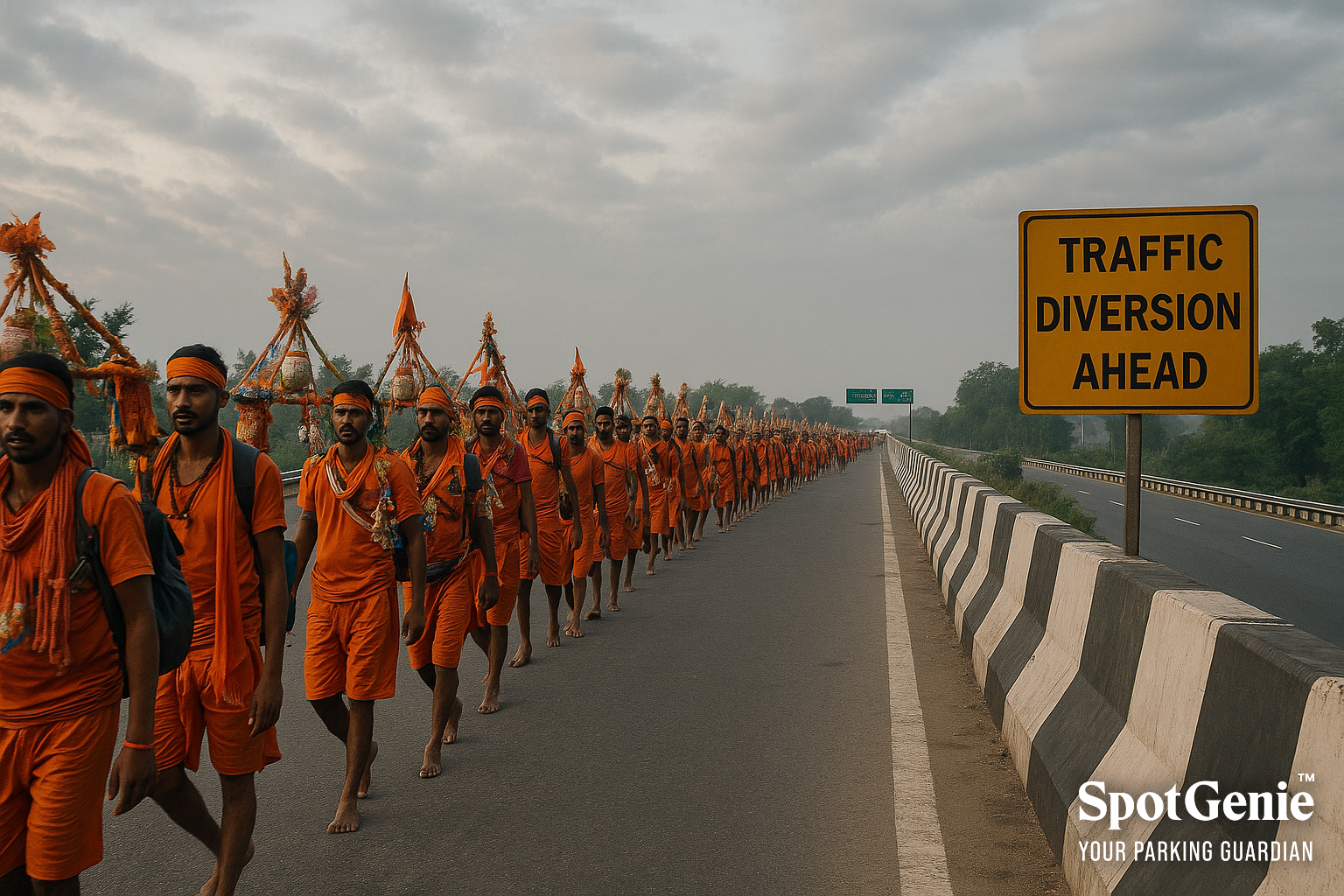 🚧 Kanwar Yatra 2025 – Traffic Diversions & Vehicle Bans You Must Know